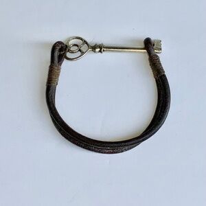 Leather and silver bracelet